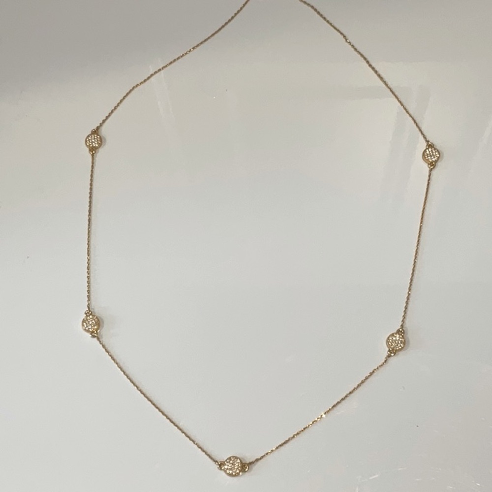 Kate Spade Costume Gold Tone Necklace with Crystal Circles